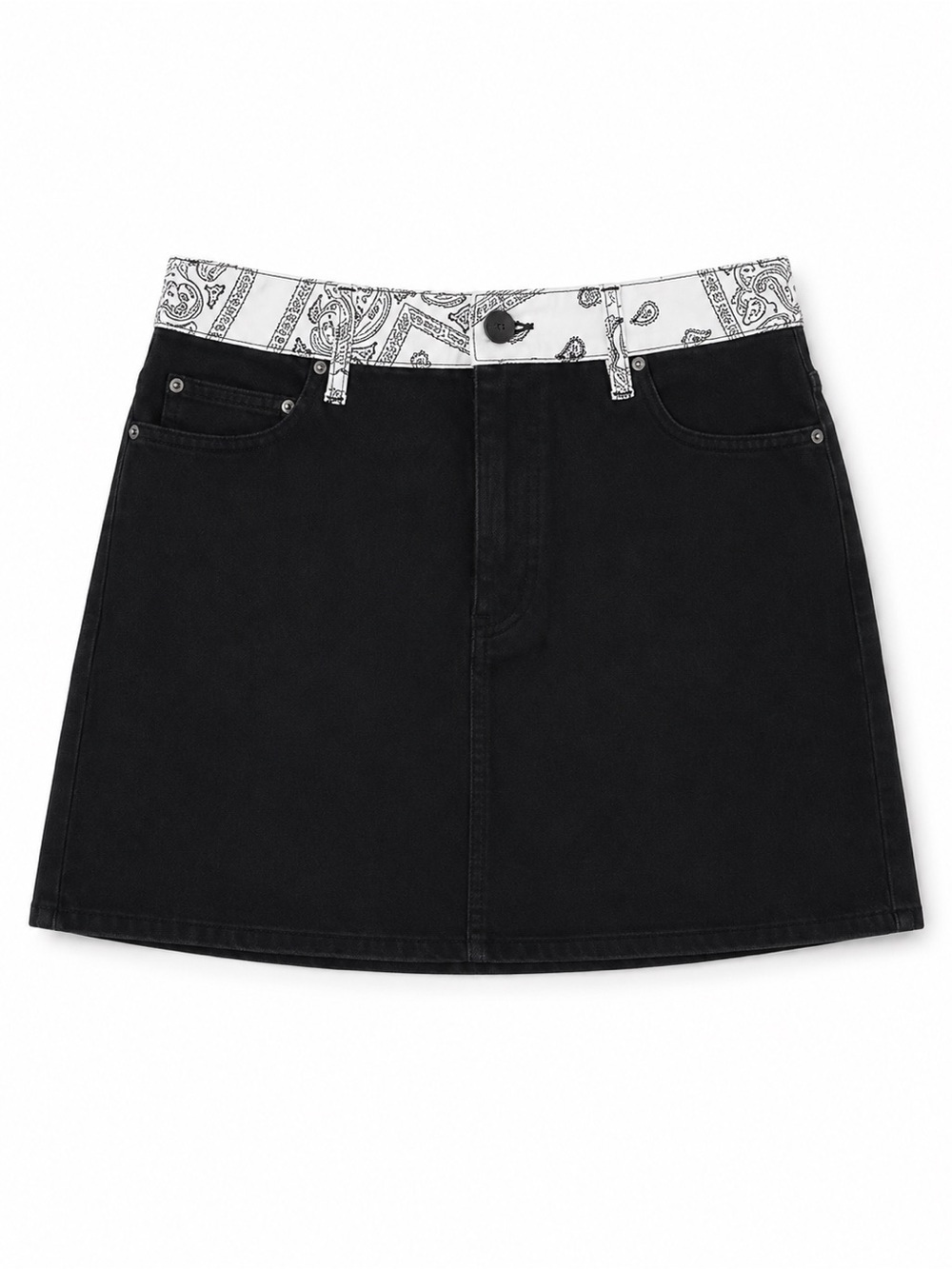 NWT ALICE AND OLIVIA BLACK AND WHITE BANDANA DESIGN MINI SKIRT